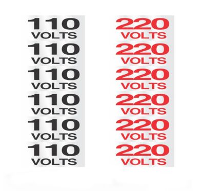 Placa Alumnio Etiqueta de Voltagem 110 e 220V, 12x12