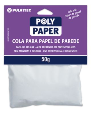 Cola de Papel de Parede Polyepox Paper, Branco, 50g, 15x23x2