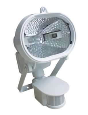 Refletor Oval Halogeno com Sensor 150W, Branco