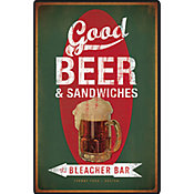 Placa Decorativa Good Beer e Sandwiche Colorido