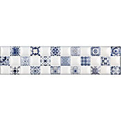 Faixa Retangular 8,5x35cm Branco e Azul