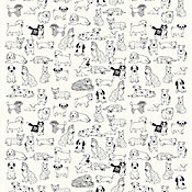 Tecido Adesivo Dogs 50x300 cm Branco