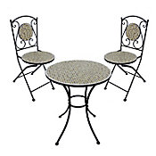 Kit Mesa Mosaico Curaiva 70x60 cm + 2 Cadeira Mosaico Curaiva 87x38 cm Just Home Collection
