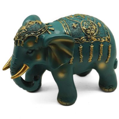Figura Elefante Verde 21x14cm Just Home Collection