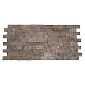 Mosaico Pedra Travertino Silver Split 3x6,5cm Placa 30x30cm caixa com 6 Peas Holztek