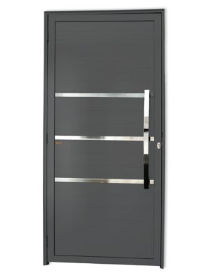 Porta Lambri e Friso Alumnio Cinza Direita 210x90x4,6cm Evolution