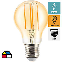Ampolleta LED filamentos E27 6W luz cálida