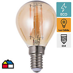 Ampolleta LED filamentos E14 4W luz cálida
