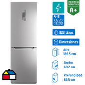 Refrigerador bottom freezer 322 litros
