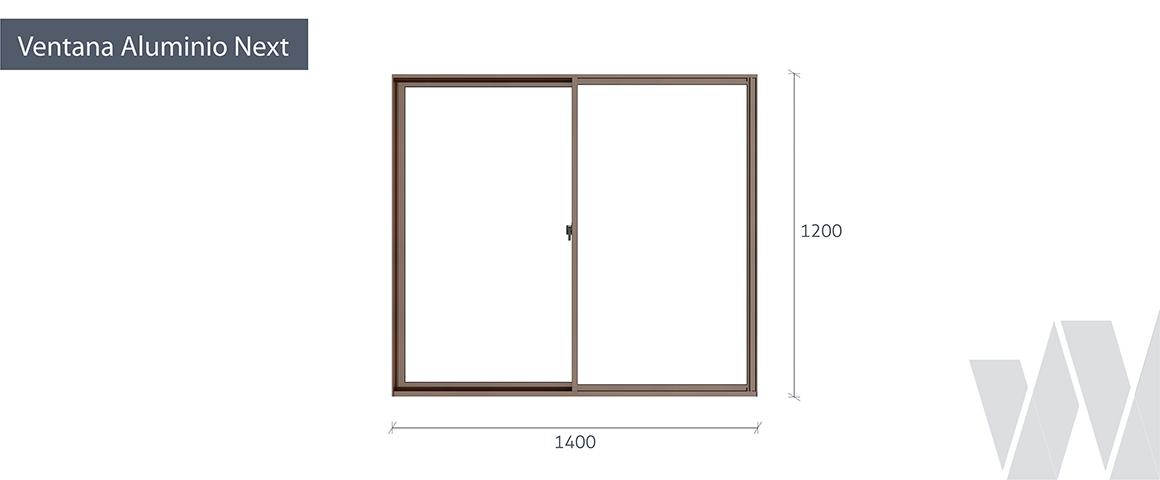 Medidas ventana corredera aluminio monoltica