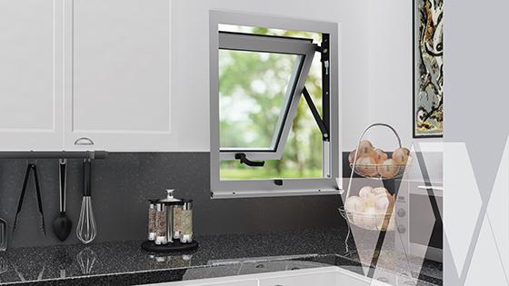 Ambientación ventana proyectante aluminio select monolítica