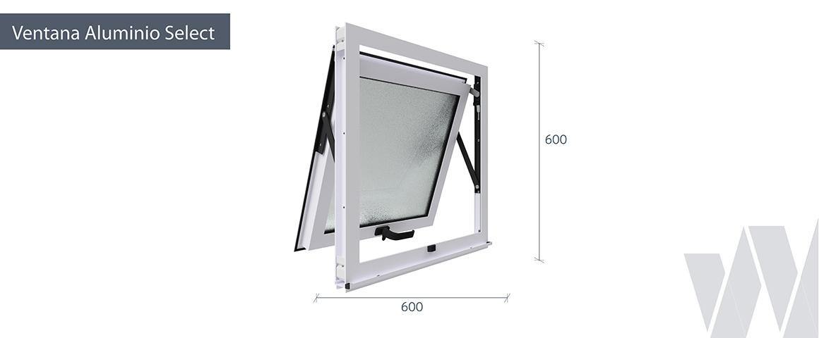 Medidas ventana proyectante aluminio select monoltica