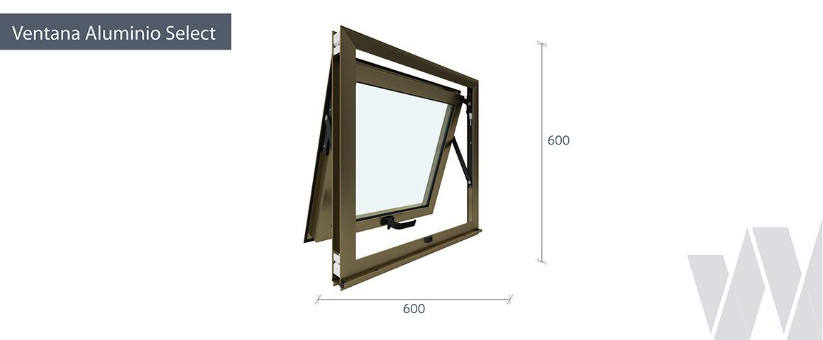 Medidas ventana proyectante aluminio select monolítica