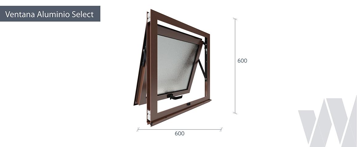 Medidas ventana proyectante aluminio select monolítica