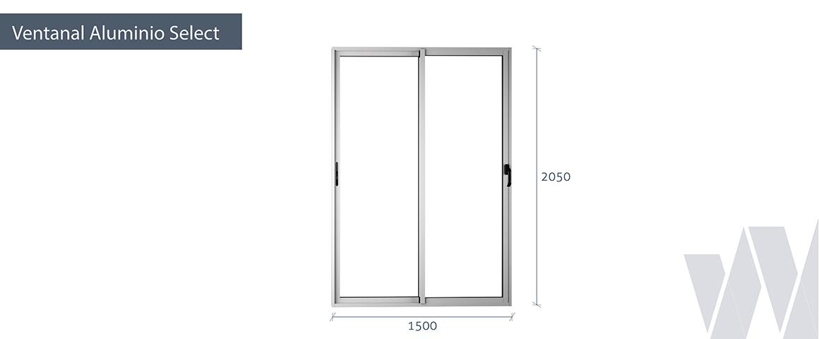 Medidas ventanal corredera aluminio termopanel