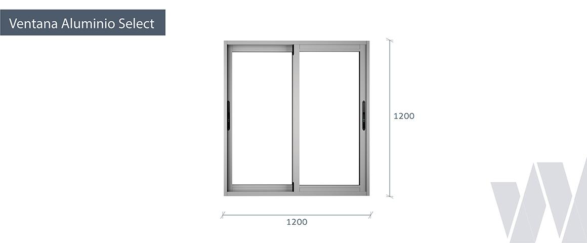 Medidas ventana corredera aluminio premium select termopanel