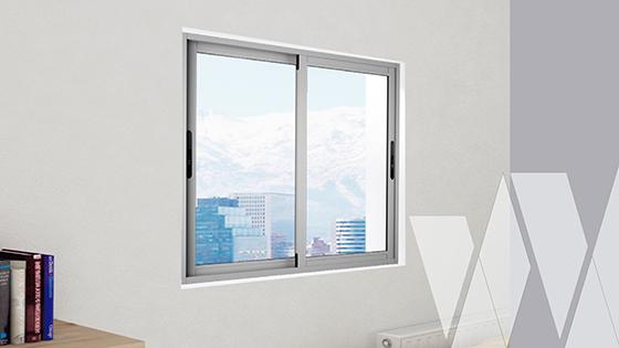 Ambientación ventana corredera aluminio premium select termopanel