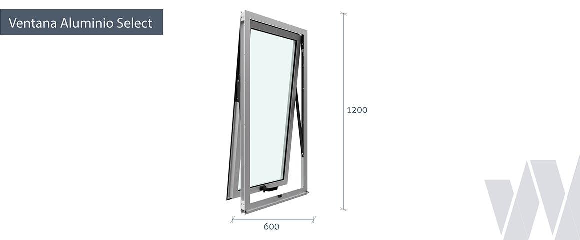 Medidas ventana proyectante aluminio select termopanel