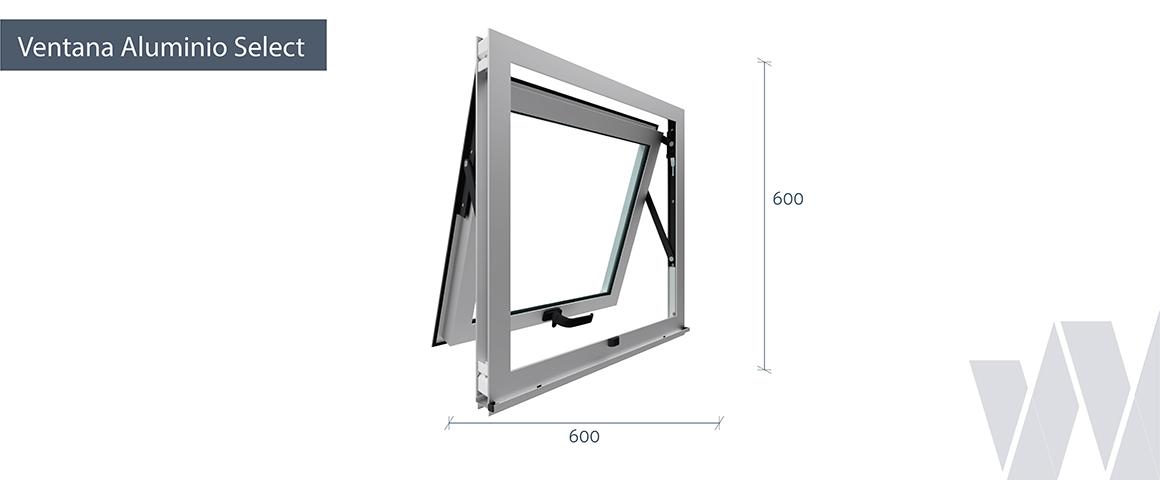 Medidas ventana proyectante aluminio select termopanel