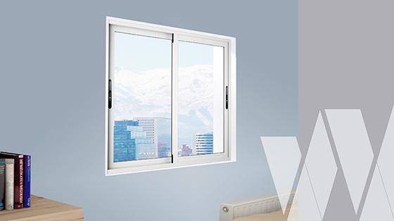 Ambientación ventana corredera aluminio premium select termopanel
