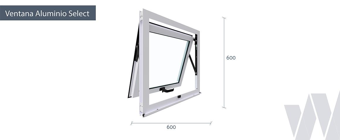 Medidas ventana proyectante aluminio select termopanel