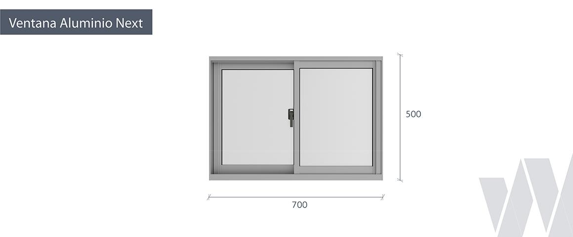 Medidas ventana corredera aluminio monolítica