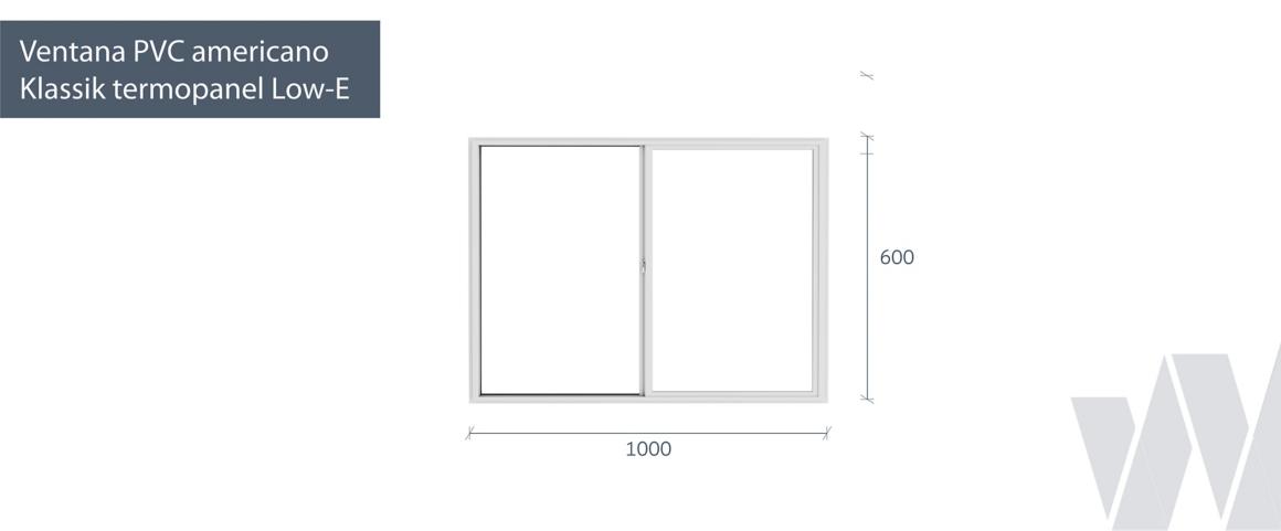 Medidas ventana corredera PVC KLassik termopanel Low-E