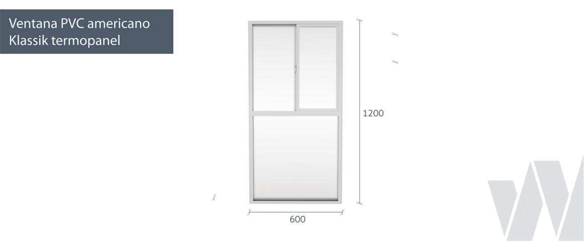 Medidas conjunto fijo ms corredera PVC KLassik termopanel