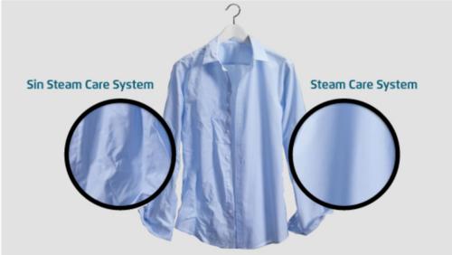 El innovador sistema Steam Care de la lavadora Perfect care Europe9w  finaliza cada lavado con un suave toque de vapor, reduciendo las arrugas en 30%* 