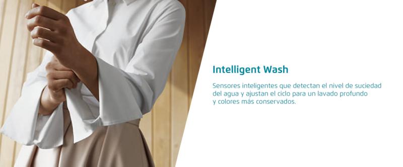 Inteligent Wash. Sensores que detectan el nivel de sucidad del agua y ajustan el ciclo para un lavado más profundo.