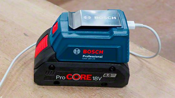 Adaptador de Cargador Portátil USB Bosch GAA 18V-24 (Power Bank)