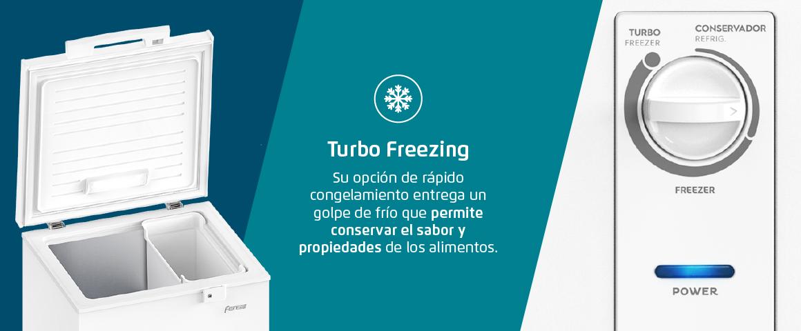 Turbo Freezing. Opcion de rapido congelamiento.