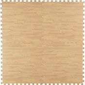 Tapete modular Puzzle tipo madera de 4 piezas de 60 x 60 cm Caf