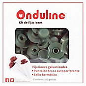 Kit 100 pz fijacin Onduline 3'' Autoperforante Verde