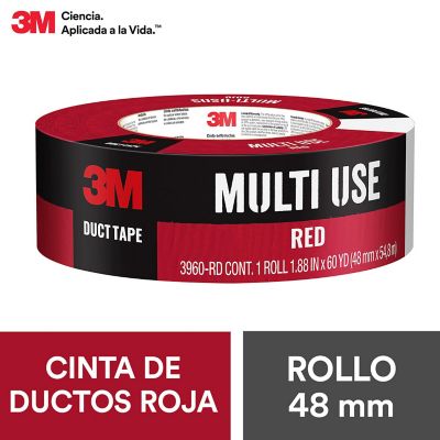 Cinta para ductos 3M, 1 rollo 48 mm x 18.2 m, color rojo