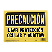 Senal Precaucion Usar Proteccion Ocular/Auditiva
