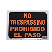 Senal Bilingue Prohibido el paso/No Trasspasing