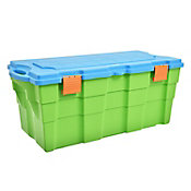 Caja organizadora plstica con tapa de 40 x 45 x 94 cm de100 lts Verde/azul