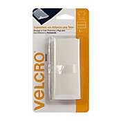 Velcro sujetadores con adhesivo para telas, 1 tira, 15.2cm x 10.1cm, color blanco, adherencia permanente