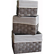 Set 3 cajas tejido gris
