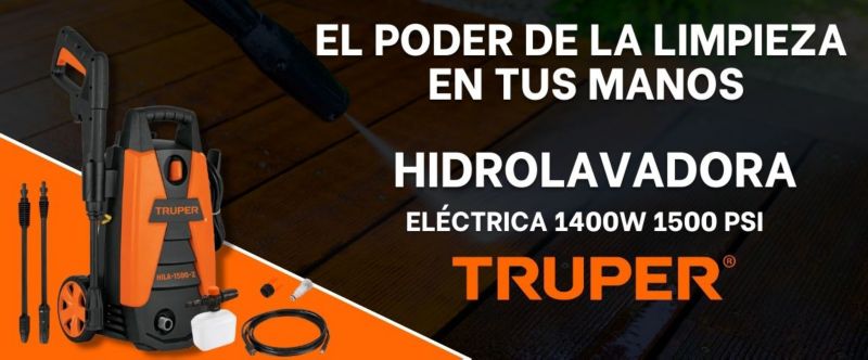 Hidrolavadora Eléctrica 1400W 1500Psi HILA-1500-2 Truper