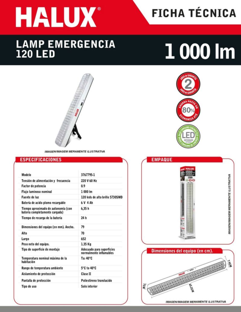 Halux Lampara de emergencia lámpara de emergencia