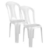Kit 2 unidades Cadeira de Plástico Bistrô Branco Mor
