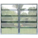 Vitro Basculante Vidro Canelado Brilhante, Alumínio, 100x100
