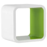 Cubo Decorativo, Branco e Verde, 26x26x20cm