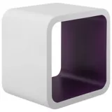 Cubo Decorativo, Branco e Roxo, 26x26x20cm