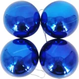 Conjunto 4 Bolas de Natal Brilhantes 9cm Azul