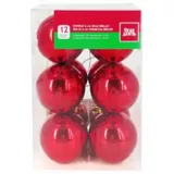 Conjunto 12 Bolas de Natal Brilhantes 6cm Vermelho