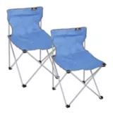 Kit 2 Cadeiras Dobrável Sem Apoio de Braço Azul
