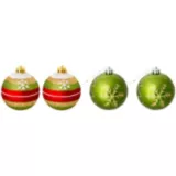 Conjunto 4 Bolas de Natal Noel 8cm Multicolorido